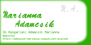 marianna adamcsik business card